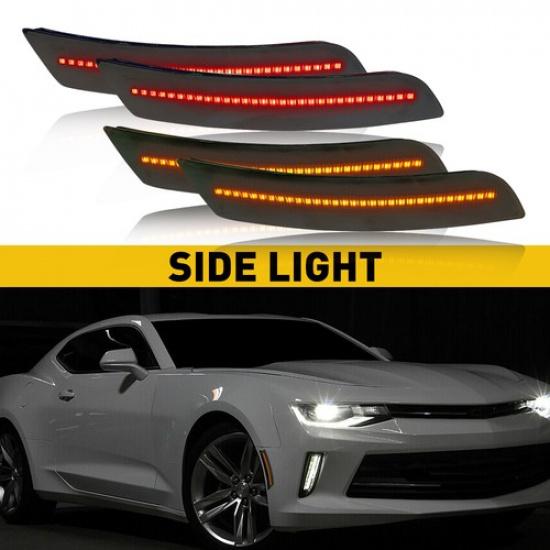 4PCS LED Side Marker Lights Front Rear For Chevy Camaro LS LT SS ZL1 2016-