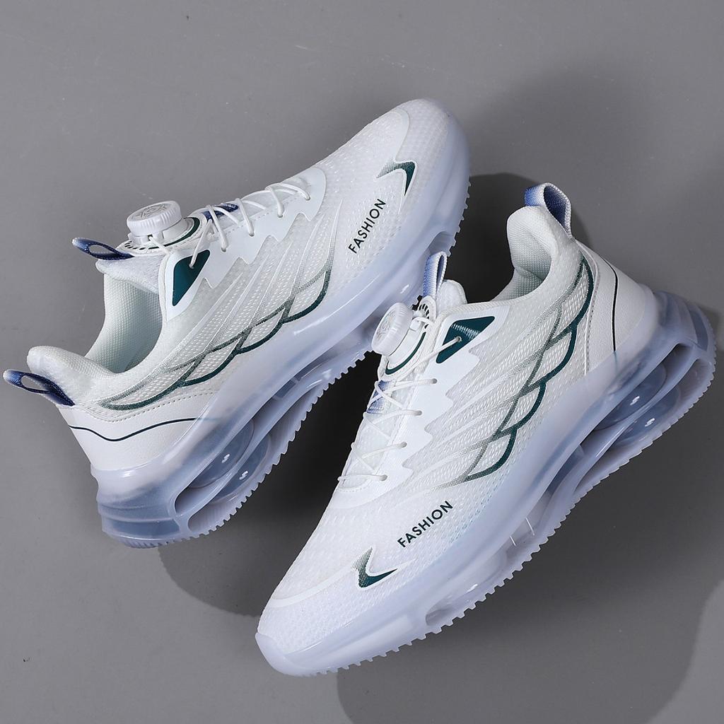 Rotating button men's shoes spring new youth sports running casual non-slip heightening platform casual shoes