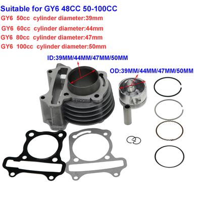 LMoDri Motorcycle Cylinder Kits Scooter Moped GY6 Engine Cylinder Set Piston Ring Gasket Assembly For GY6 50cc 60cc 80cc