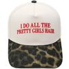 PRETTY GIRLS HAIR Fun Embroidery Color Matching Truck Driver Hat Men's and Women's Casual Sun Hat