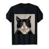 Smoking Cat with Glasses Meme Graphic Tee - Black T-Shirt for Men - Soft Breathable Shirt - Casual Casual Attire BirthdayChristmas Gift Idea