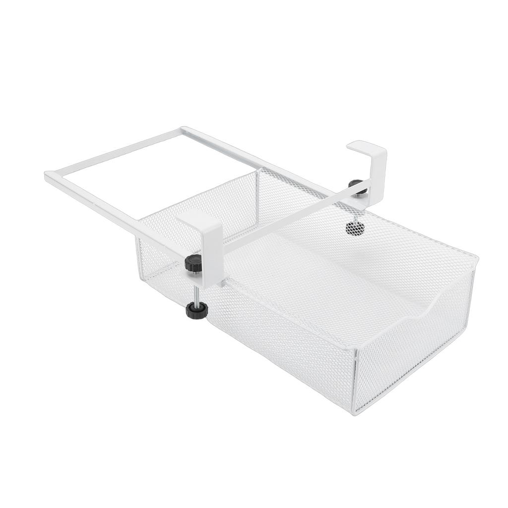 Under Desk Drawer Slide Out No Drill Metal Under Table Storage Shelf Tray Basket Organizer for Home Workplace Cabinet