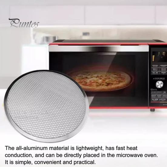 Aluminum Baking Pan Alloy Pizza Screen, Non Stick Mesh Pan, Professional Tool Round Crisper Tray for Oven Home Kitchen Restaurant Cooking Griddle