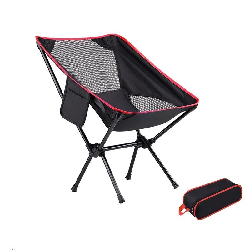 Compact Foldable Beach Chair with Carry Bag Lightweight Camping Seat for Outdoor Fishing Hiking Picnic Backpacking