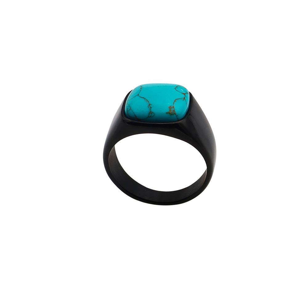 Accessories French Fashion Light Luxury Simple Multi-Color Gemstone Titanium Steel Ring Personalized Niche 18K Gold Jewelry