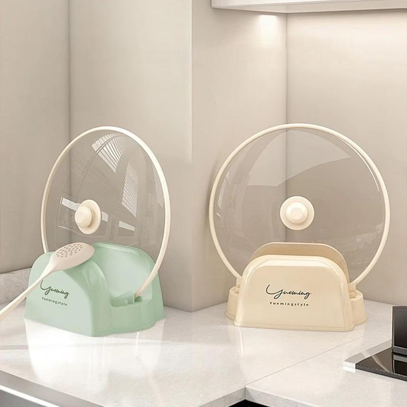 Easy To Use Multifunctional Pot Holder Drain Tray Organizer Kitchen Gadgets Kitchen Pot Cover Rack Storage Rack Kitchen Supplies