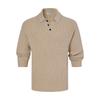 Mens Knit Shirts Long Sleeve Casual Sweaters Shirt Collared Sweater