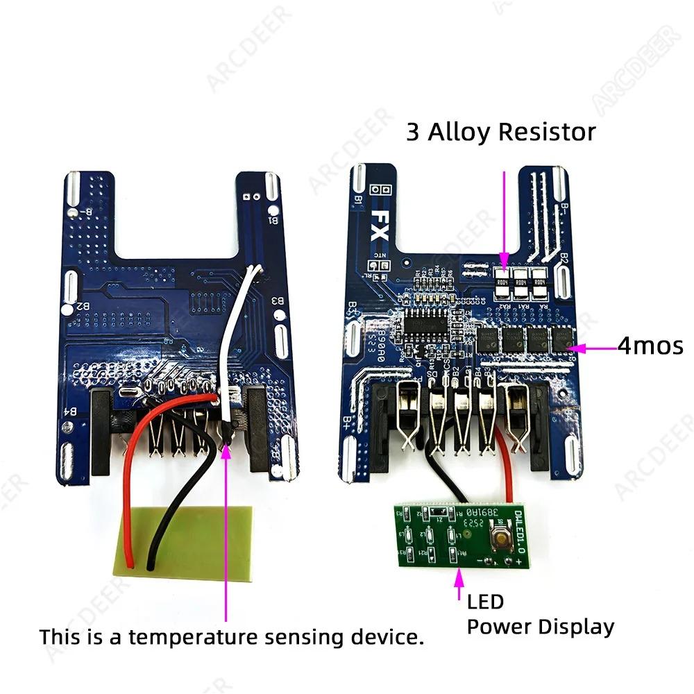 1/2/4/6/10Set 18V 21V 10*18650 Power Tool Accessories Li-ion Battery Case For Dewalt BMS Box 4Mos Charging PCBA Power Display