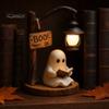 Eerie Ambient Lighting Halloween Gothic Witch Lantern, Resin Tabletop Decor with Warm Glow, Spooky Centerpiece for Shelf Desk Party, Haunted