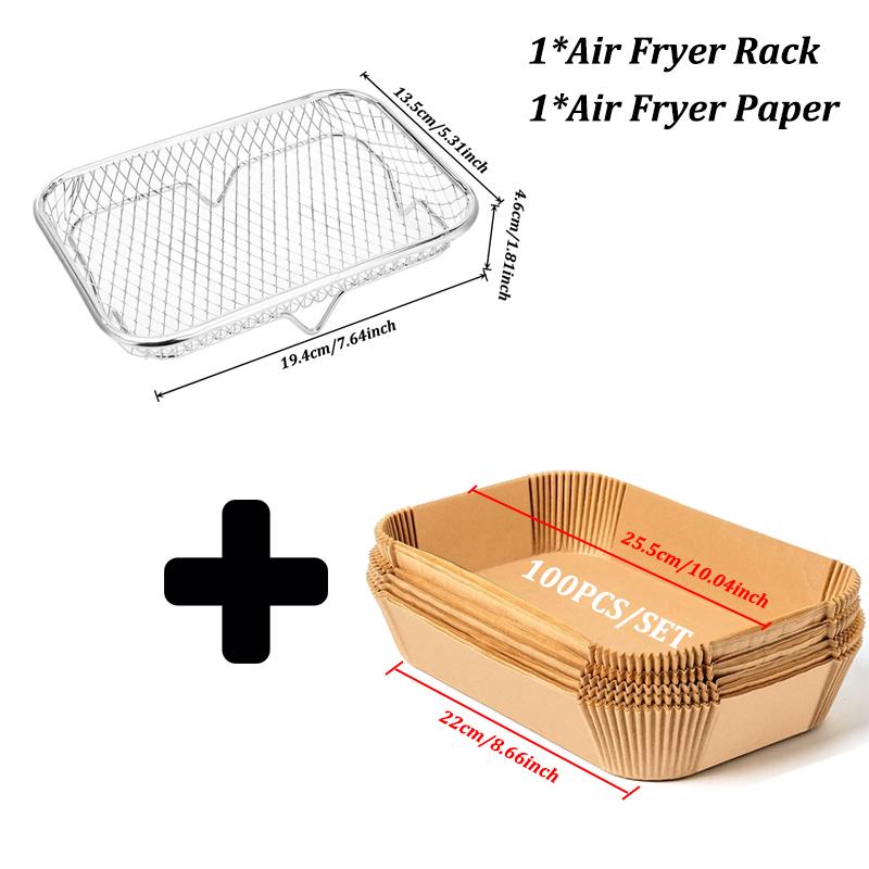 Air Fryer Baking Rack Stackable Stainless Steel Air Fryer Basket Accessories for Baking Roasting, Oven & Dishwasher Safe