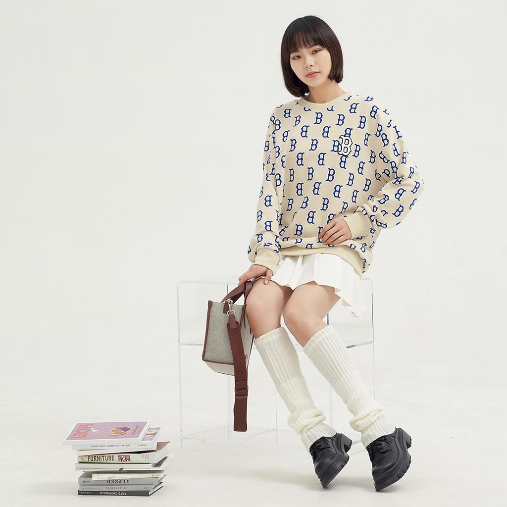 New MLB Sweatshirt Unisex Light Beige 3AMTM0231-43BGL