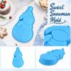 Schneemann Silikonform Kreative Kuchen Keks Pudding Schokolade Form Flexible Antihaft Backform für Feiertagsdesserts und Bastelarbeiten