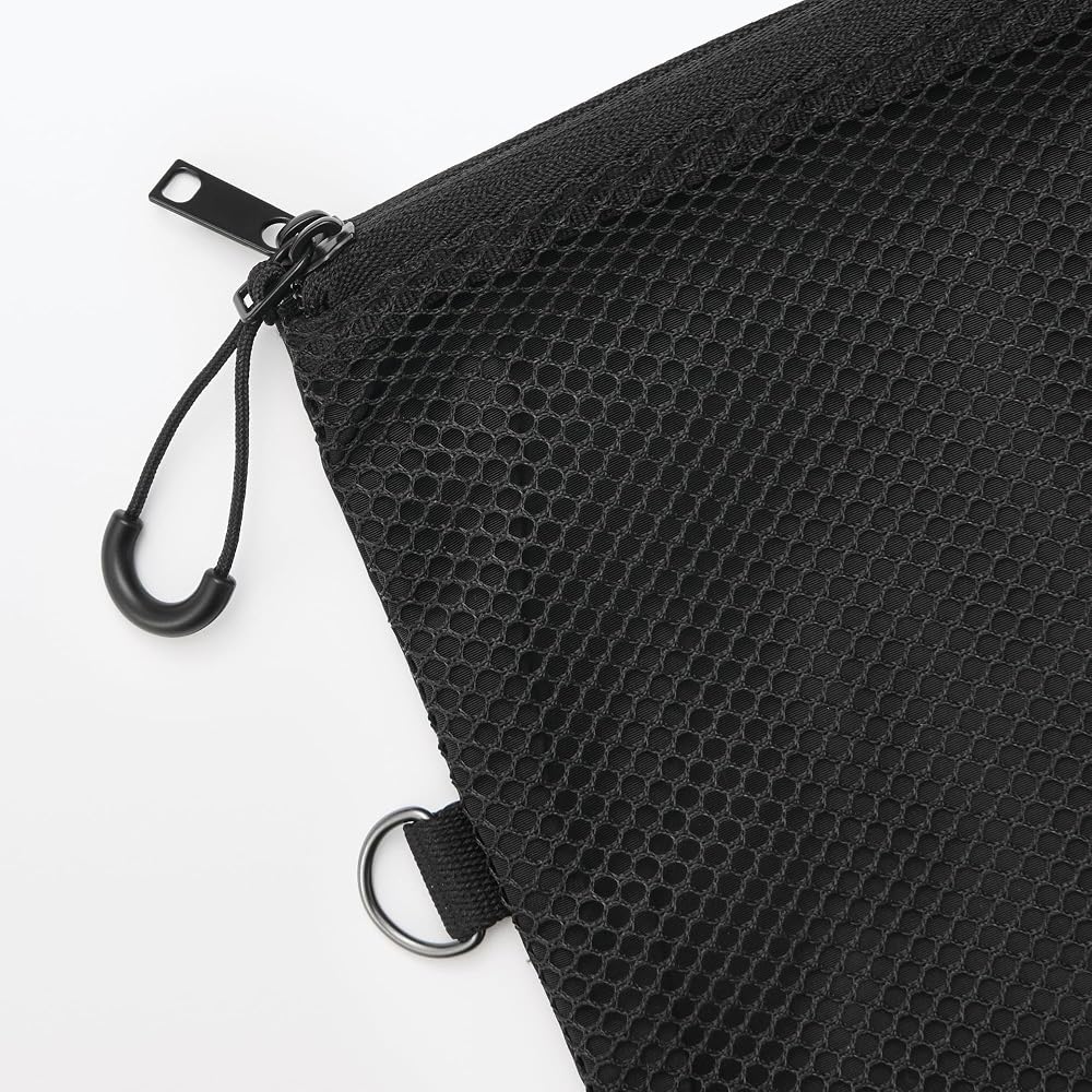 MUJI Polyester Double Zipper Case Black L
