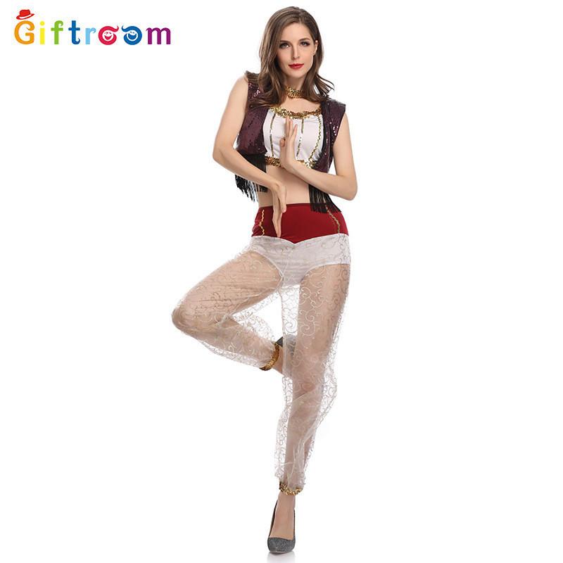 Elegant Adult Sheer Mesh Festival Costume For Women With Glittering Gold Accents