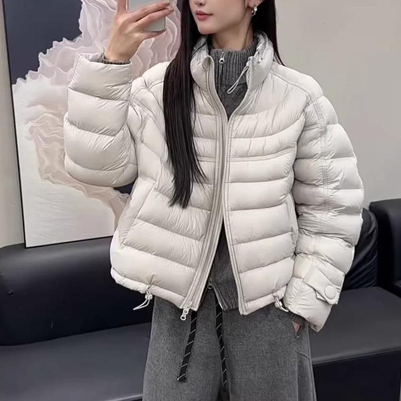 Turtle back ribs women's short stand-up collar down jacket women's new duck down women's clothing Korean version loose winter HD