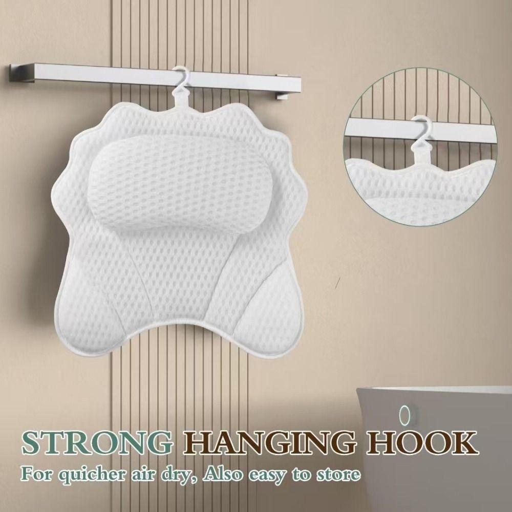 Soft Spa Bath Pillow Breathable Bath Pillow Durable 4D Bathtub Pillow  Home