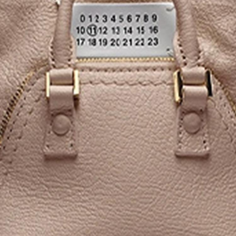 Maison Margiela 5AC Adjustable Chain Strap Zipper Closure Goat Leather Shoulder Bag Women Shoulder Bag Pink SB1WG0022P5348T4310