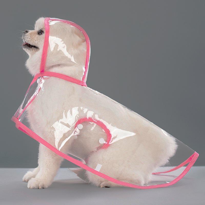 Pet Dog Puppy Transparent Rainwear Raincoat Pet Hooded Waterproof Jacket Clothes Soft EVA Small Dogs Raincoat Puppy Rain Poncho