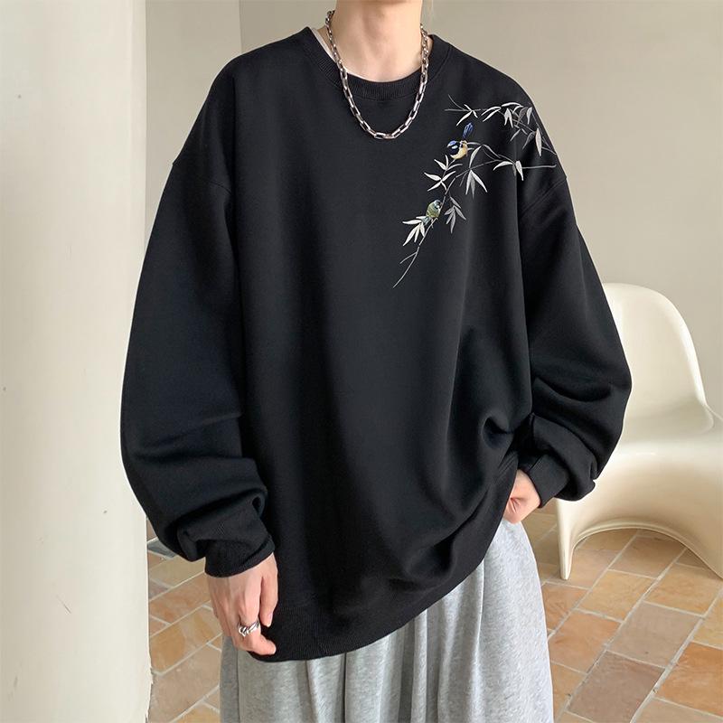 Men's Autumn/Winter Thick Printed Hoodie – Trendy Velvet-Lined Long Sleeve Outerwear