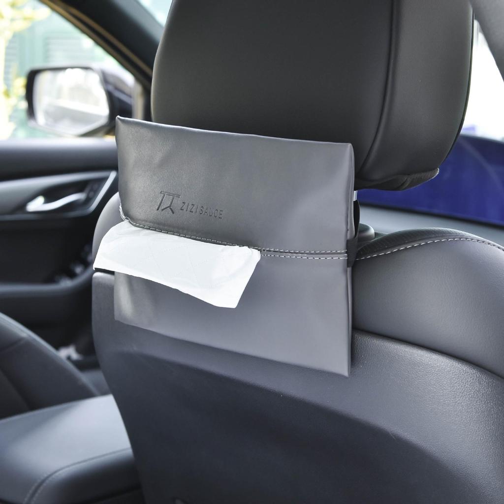 Japansk PU-läder Servetthållare: Mångsidigt Hängande Fodral för Vardagsrum, Badrum eller Bil