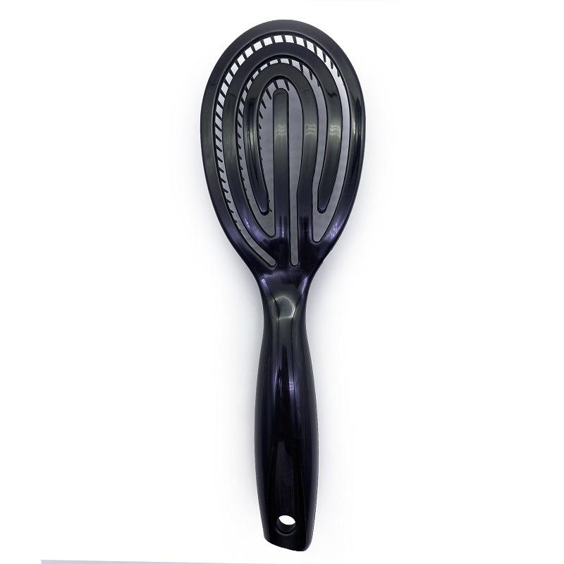 

Glossy 3D Stress-Relief Comb for Straightening, Curling, Wet & Dry Hair – Single-Color, Round, Hollowed-Out Design.