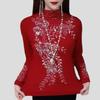 Autumn Winter Women's Fleece-lined Base Shirt Soft and Warm Double-sided Fleece Base Shirt Rhinestone Slim-fit Long-sleeve Stretch T-shirt