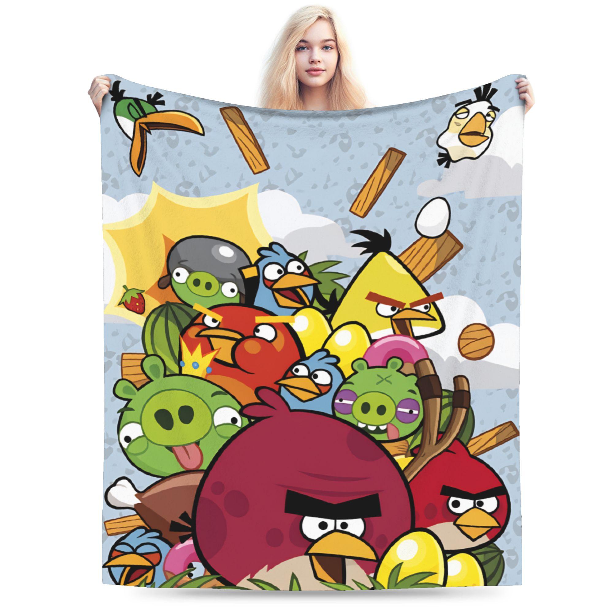 

A-Angry Anime B-Birds Blanket Soft Warm Comfortable Plush Throw Blanket For Children Home Decor Flannel Bedspread Bed Cover 30x40in