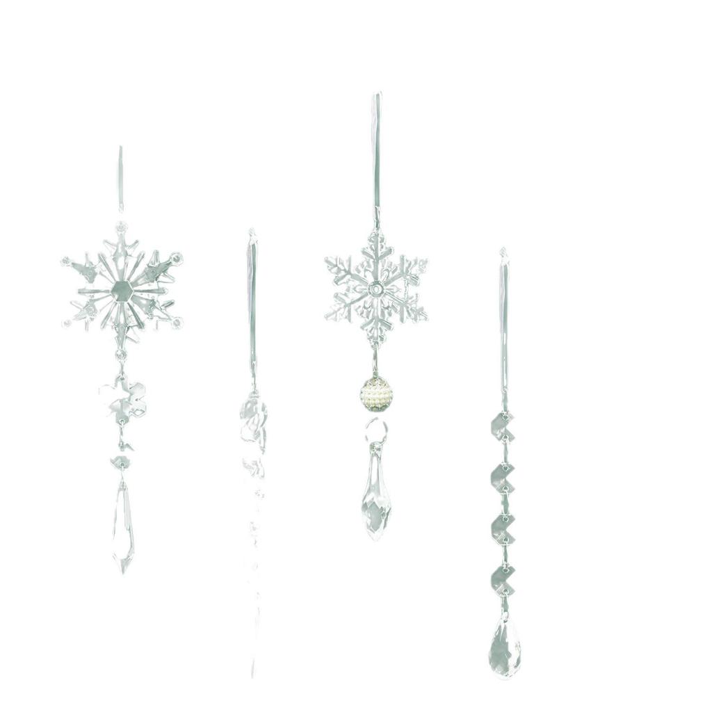 Christmas 18-Piece Snowflake & Icicle Acrylic Tree Decorations Set