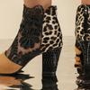 Amazon Large Size Mesh High Heel Women's Sandals European and American Fashion Lace Round Toe Women's Block Heel Single Shoes