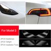 For Tesla Model 3 Y S X TPU Blackened Headlight Taillight Foglight Protective Film Headlight Tail Lamp Color Changing Films