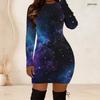 Plus Size Women Long Sleeve Slim Fit Bodycon Midi Dress Chic Daily Party Dress