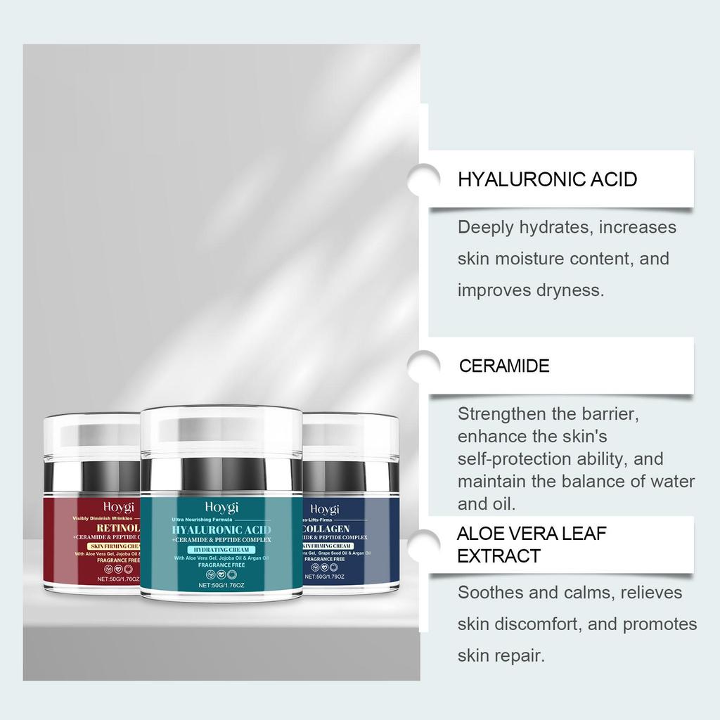 Hoygi Facial Care Cream 50g Deep Hydration, Repair and Soothe Skin, Lightweight, Non-Greasy, Long-Lasting Moisturizing Cream