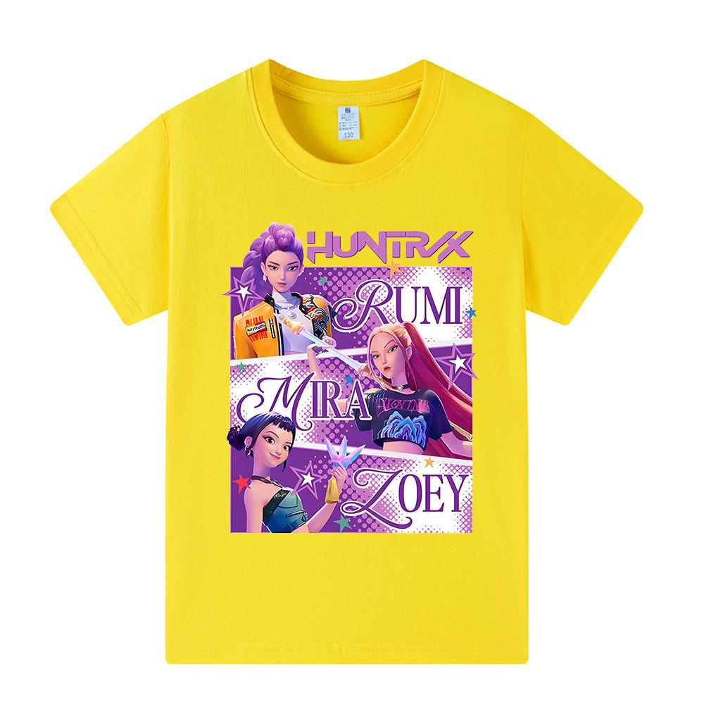A1199 Kinder Jungen Mädchen Kpop Rumi Zoey Mira Print Kurzarm T-Shirt