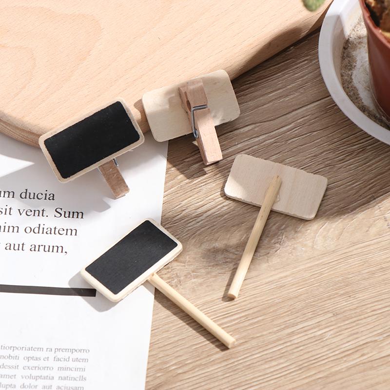 50 Mini tabule Dřevo Zpráva Břidlice Obdélník Klip Panel Karta Poznámky Štítek