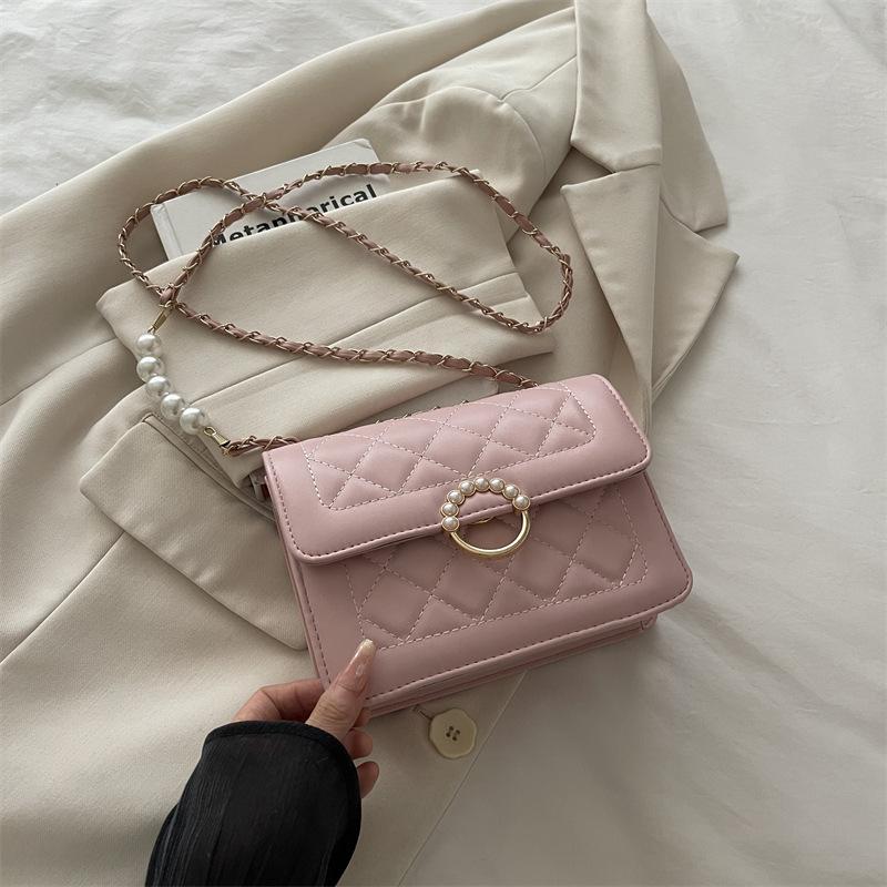 Rhombus Chain Bag Women's 2025 New Trend Fashion Oblique Span Bag Versatile Niche High-end Shoulder Small Square Bag