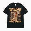 Tralalero Tralala Hai T-Shirt Tung Tung Tung Sahur Lustiges Meme Hirnfäule Humor Männer Frauen Vintage Männliche Oberteile Lässiges Street T-Shirt