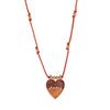 Colorful Rope Heart & Tarot Card Pendant Necklace with Lucky Beads, Gold-Plated