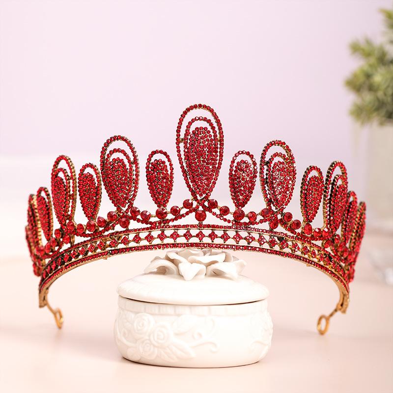 European and American Retro Crown Baroque Crystal Headwear Hair Band Dress Accessories Bride's Crown Hair Accessory