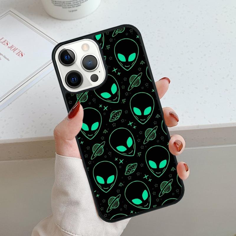 Alien Martian UFO Phone Case For iPhone 11 12 13 14 15 16 Pro Max Mini Cover For iPhone Max 5 6 7 8 Plus Coque Shell