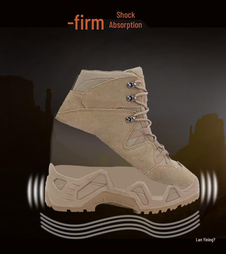 US Army Desert Waterproof Anti-Stab Combat Boots - Non-Slip Tactical Hiking & Mountaineering Shoes for Spring & Autumn