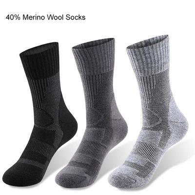 40% Merino Wool Hiking Socks for Men Women Spring Summer Thin Hiking Trekking Skiing Hunting Fishing Seamless Outdoor Sports
