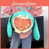 Mochila Hatsune Miku com Material de Pelúcia Grande Capacidade Para Uso Diário