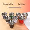 304 Stainless Steel Double-Layer Insulated Portable Beer & Coffee Cup – Anti-Scald, Solid Color, Mini Size for Outdoor Use