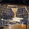 1 Pack 300 LED Solar Curtain Light Outdoor, 8Modes, Fairy Lights, IP44 Waterproof,Garden Wall Christmas Decor 9.8Ftx9.8Ft