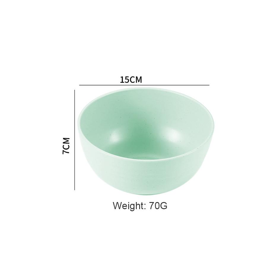 6 Inch Solid Color Plastic Bowl Salad Bowl Wheat Fiber Bowl Children Household Large Bowl Kitchen Supplies