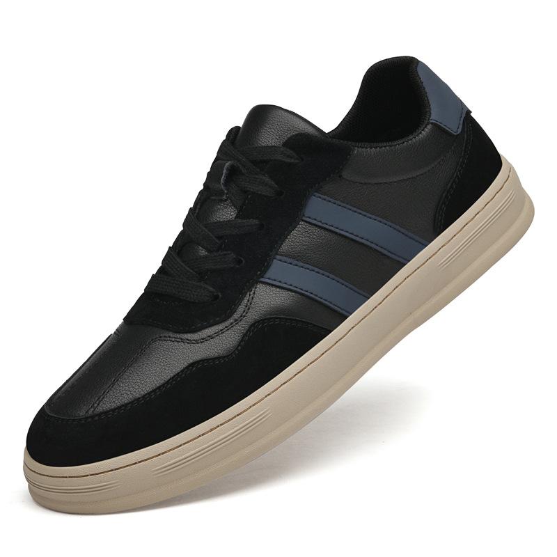 

Мужская обувь осенняя мода спортивная обувь тренд дышащая мягкая подошва британская белая обувь мужская уличная повседневная обувь для скейтборда 45 чёрный