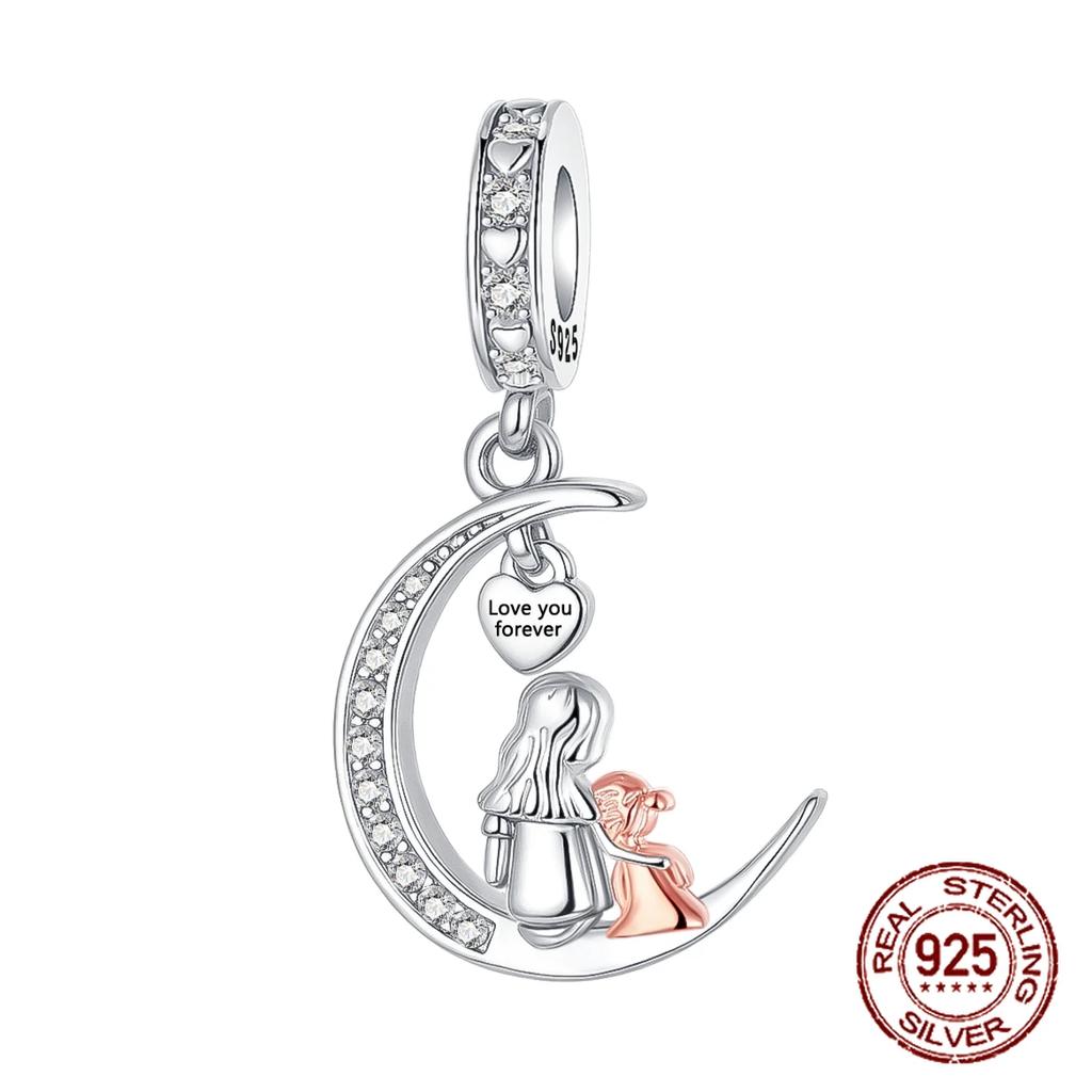 925 Silver Family Grandma Love You Mother Beads Pandent Charm Fit 4MM Hole Diameter Bracelet DIY Bead Ms Jewelry Gift