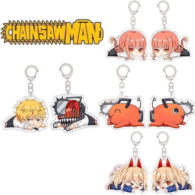 Módní oboustranný akrylový přívěsek na klíče a tašku Chainsaw Man Pro děti i dospělé