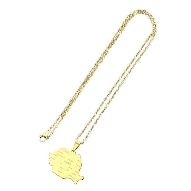 Rumänien Karte Flagge Anhänger Halskette Länderumriss Schlüsselbein Kette Choker Halskette Schmuck Rumänien Symbol Halskette