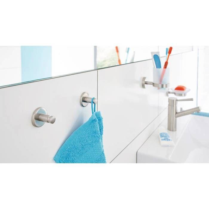 Crochet Adhésif - TESA - MOON - Argent - 36 X 36 X 36 Mm - Fixation Sans Perçage